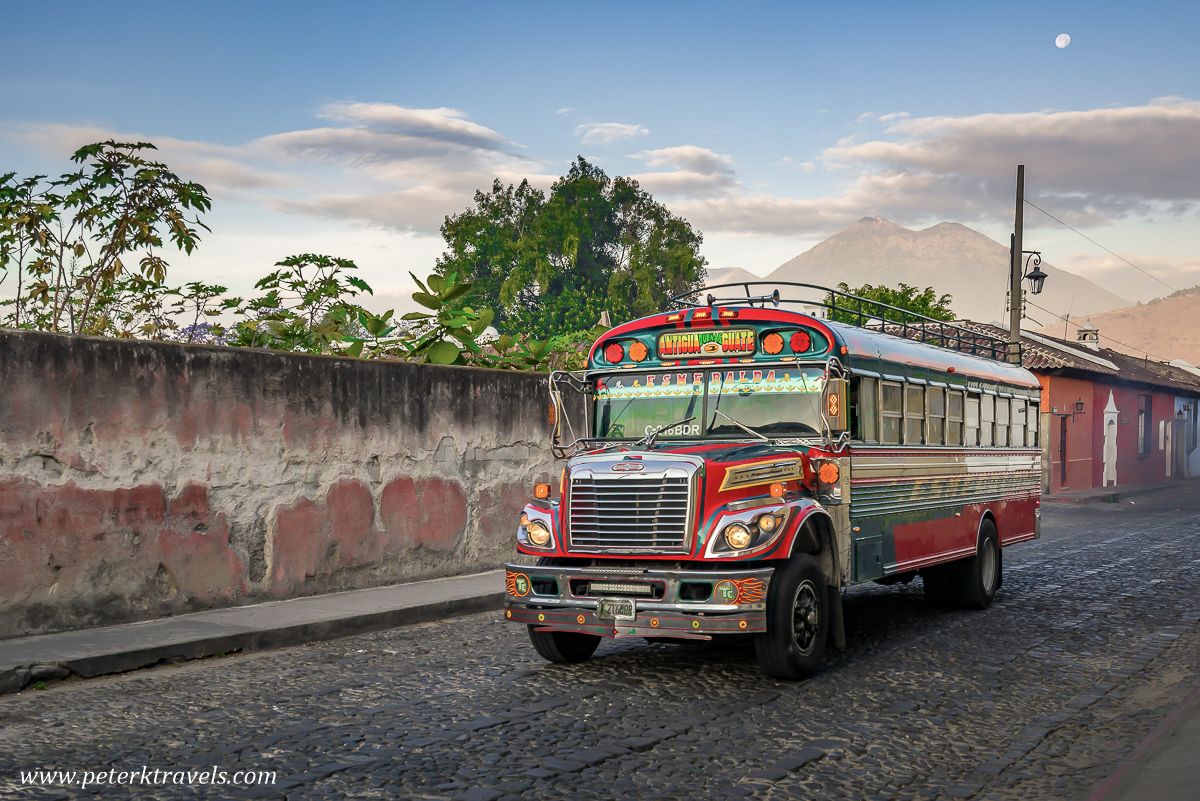 # Chicken bus

A Chicken Bus is a colloquial name in English for a colorful, modified and decorated bus that transports goods and people between communities in Guatemala. Chicken buses are an economical option to travel between municipalities, and travel long stretches, however there are always other options .

![Diseño sin título(22).png](https://cdn.travelisimo.com/Diseno_sin_titulo_22_ab294ff970)

The base of the vehicle is normally a retired North American school bus. The word "Chicken" may refer to the fact that buses are often crowded with passengers, or to the fact that Central Americans occasionally transport live animals on those buses, a practice that visitors from other countries often find interesting.

Some buses have vibrant paint, include the name of the bus and the permanent route. Religious images are also often used. Such forms of transport are completely packed with passengers (whenever possible) and are then driven to their destinations at full speed.

# History

 ![1(1).png](https://cdn.travelisimo.com/1_1_6c81dcc05f)

Most of these buses were brought from the United States to Guatemala where the owners fix them, put lights, horns, mirrors, rear-view mirrors on them and paint them to make them attractive.Each one invests about 24 thousand quetzals, which is equivalent to USD 3,200. , but it all depends on the complexity of the design. In addition, many must have their engines repaired.

Since the most recent to leave the United States are buses 2010 by a law that obliges car owners to withdraw them from circulation. These buses, also called vans, are one of the tourist attractions of the country, because although there are more modern buses, these "classics" are the ones that attract the most attention, because for the owners, the more ornaments the better.

![2(1).png](https://cdn.travelisimo.com/2_1_20e38afd84)

