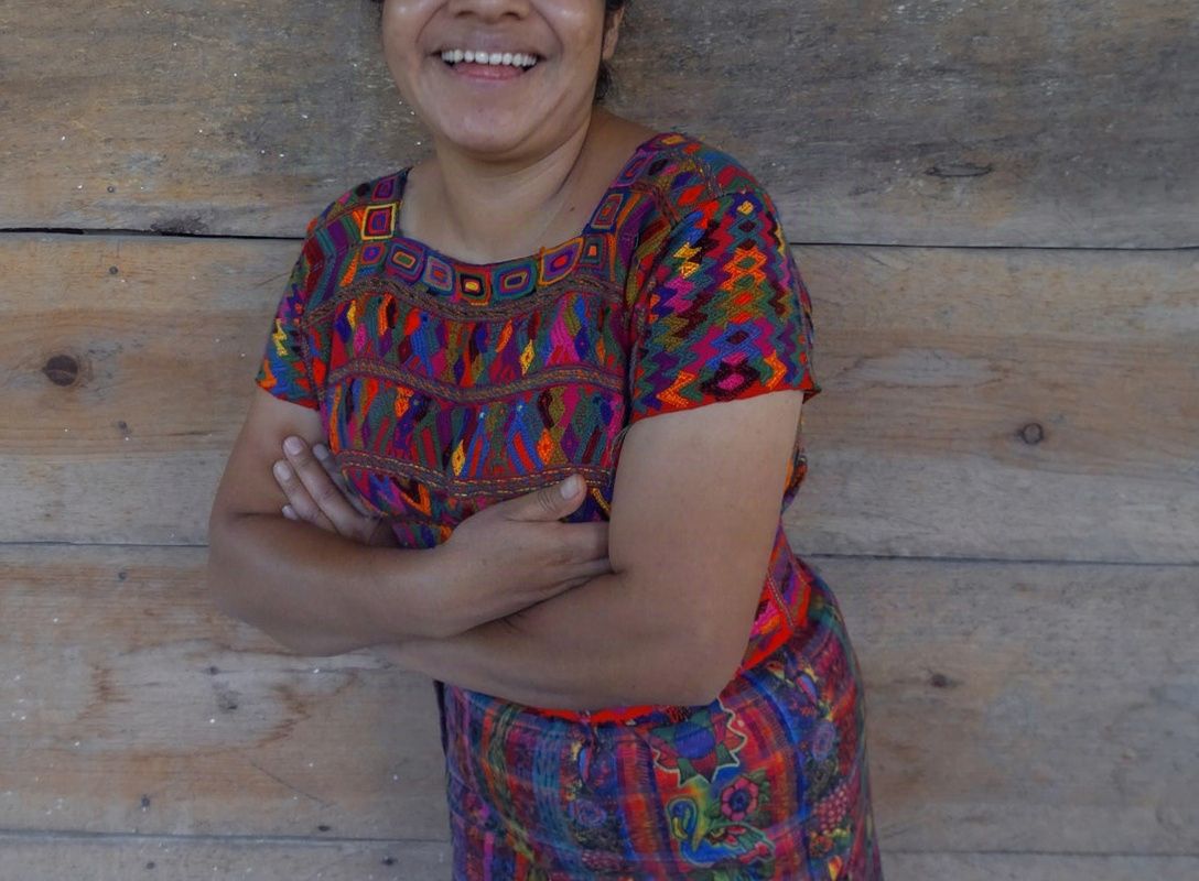 Traditional Maya huipil with natural dyes and weaving from Sololá, Guatemala
