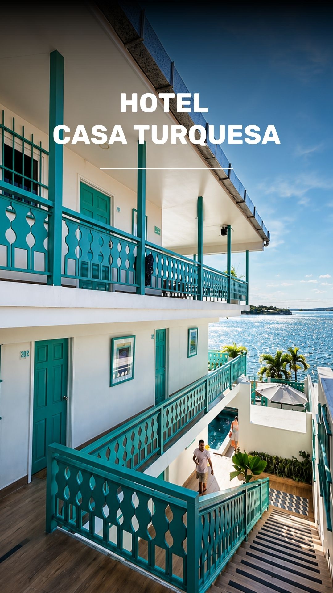 Colourful hotel with beautiful lake views video