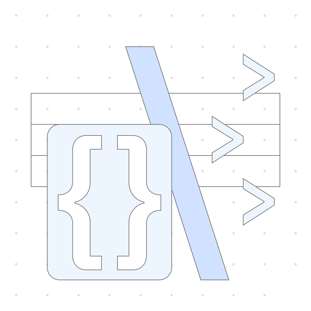 Abstract illustration of software development