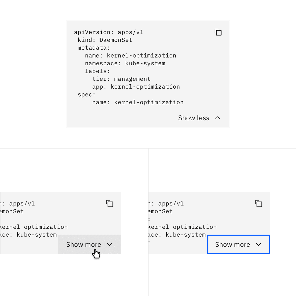 States for show toggle
