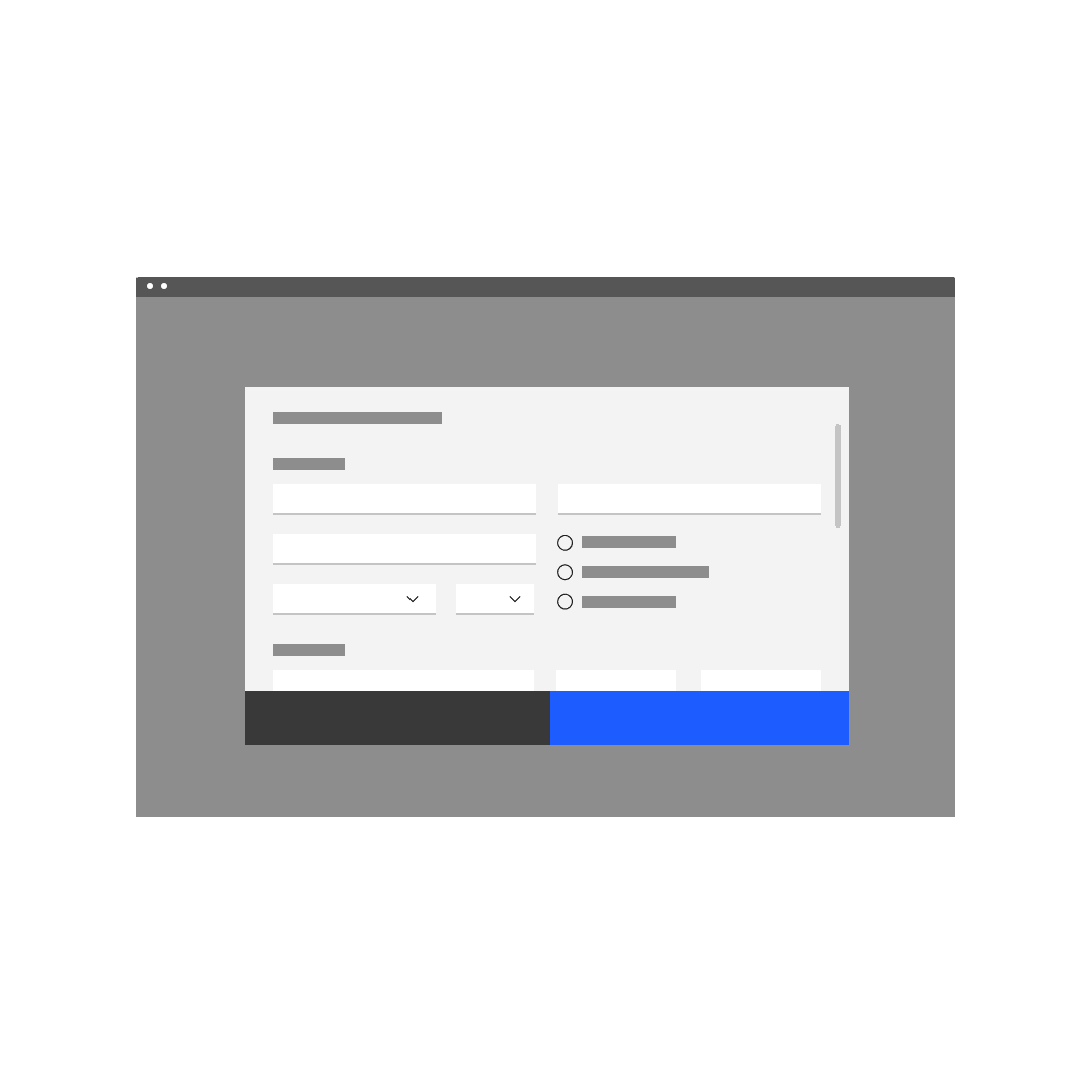 Do not overload the user with too many input controls at once, especially in modals