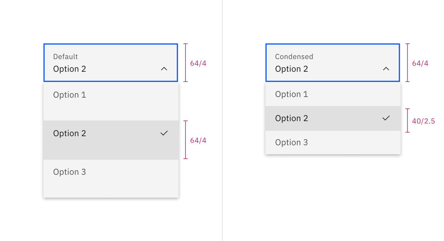 Fluid dropdown sizes