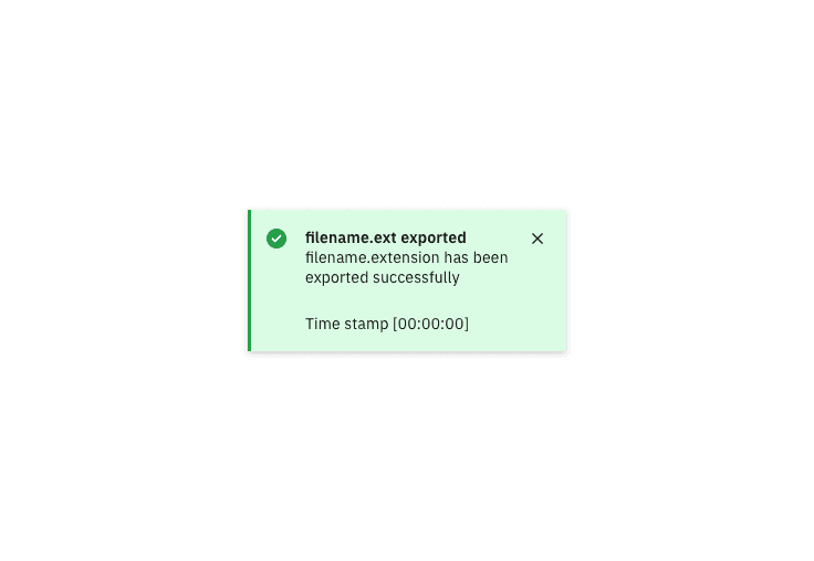 Example of a success notification