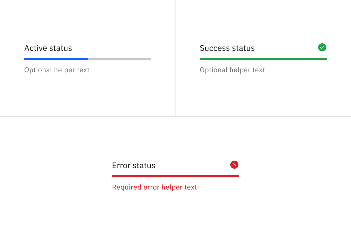 Progress bar statuses