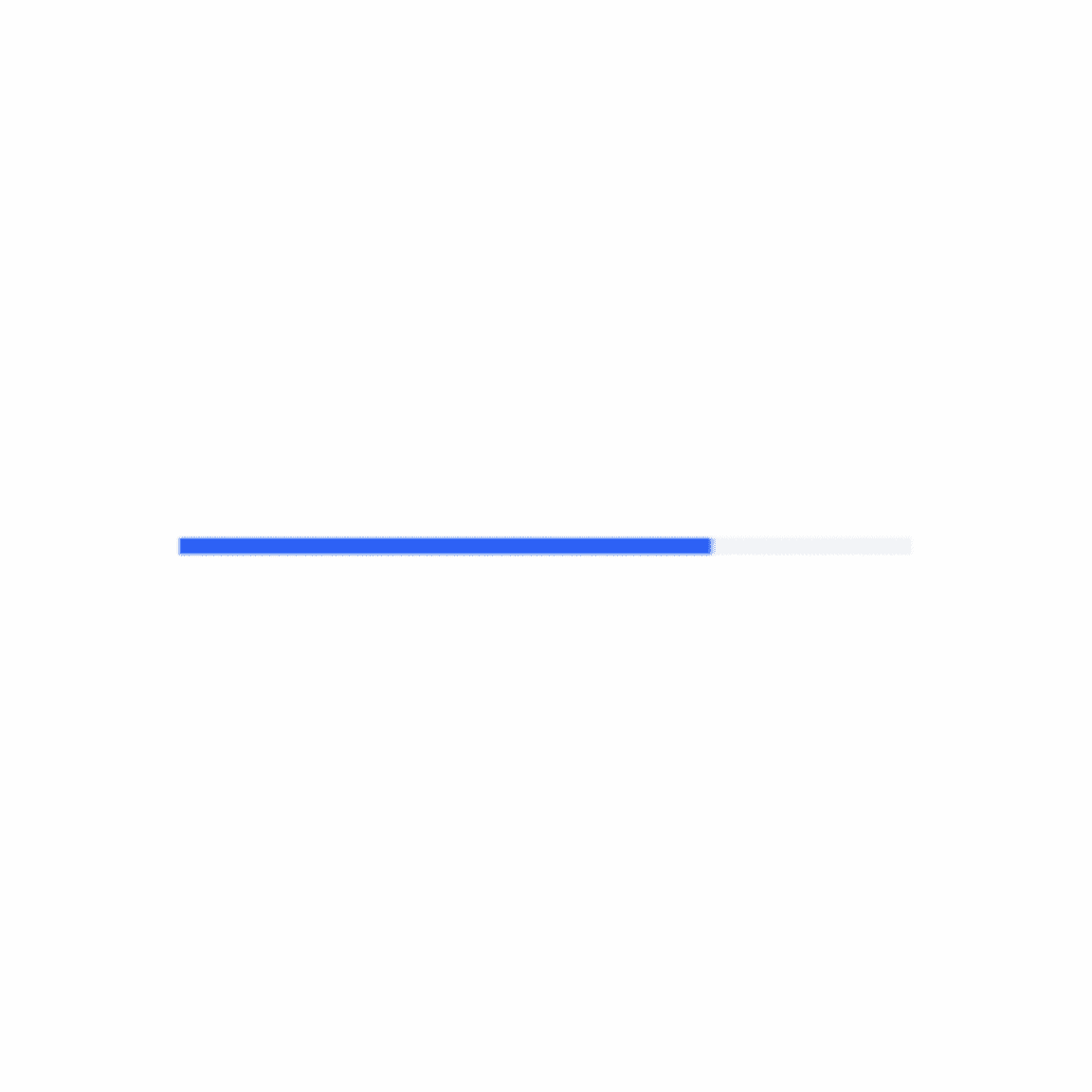 Determinate progress bars fill from 0 to 100%.