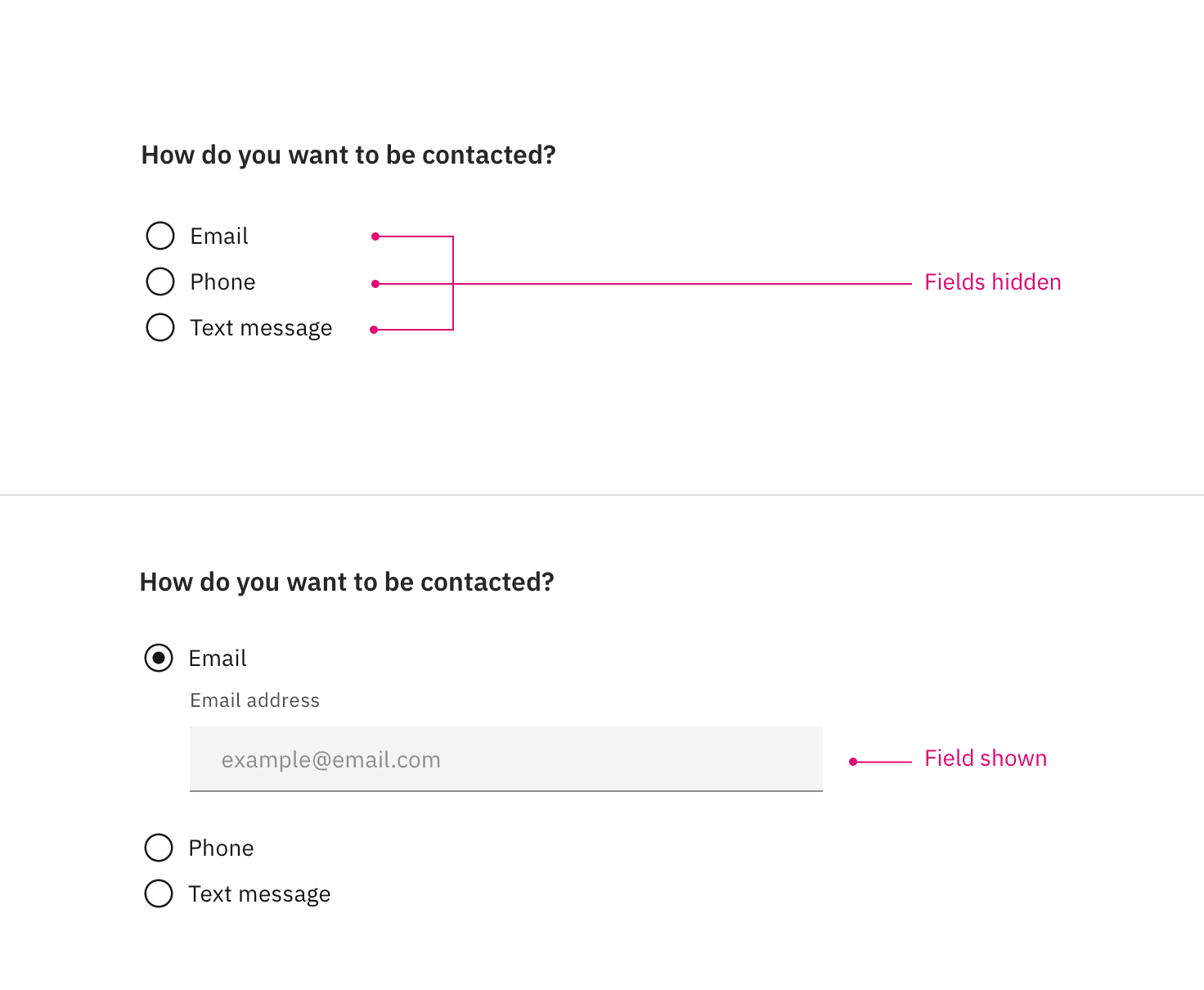 Example of progressive disclosure