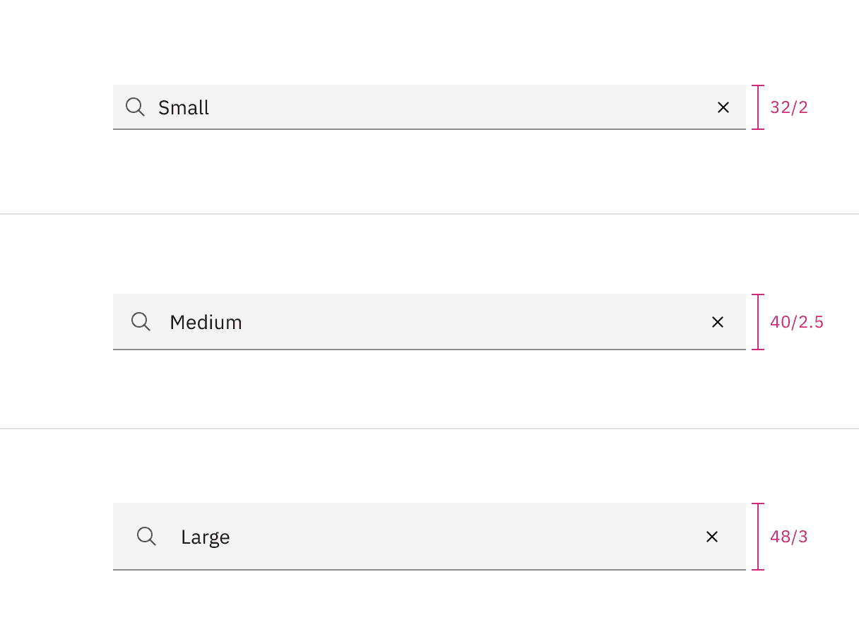 Default search sizes