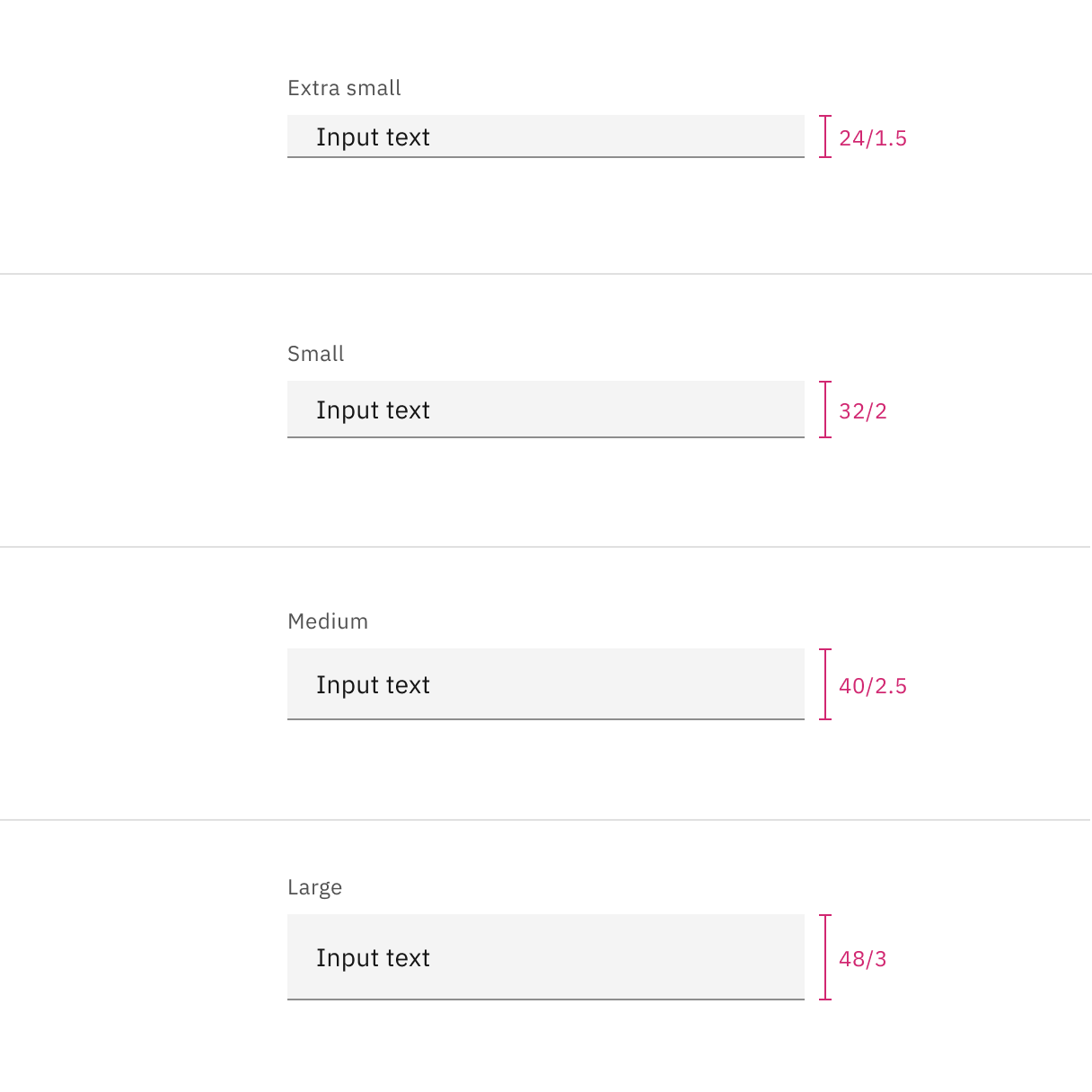 Default text input heights