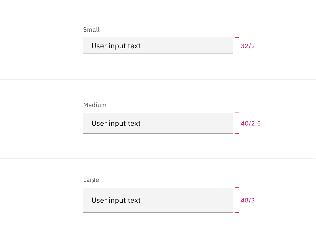 Default text input heights