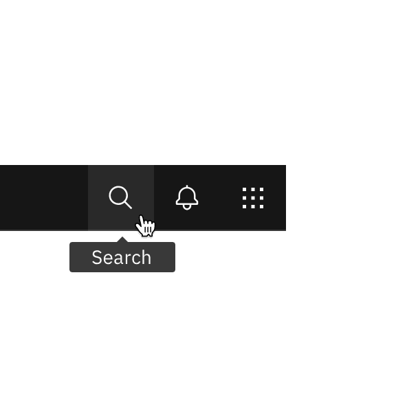 the search icon-only button has a search tooltip