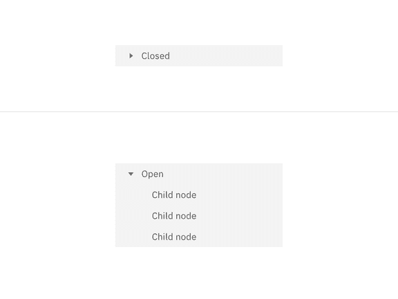 Structure and spacing measurements for text only tree view