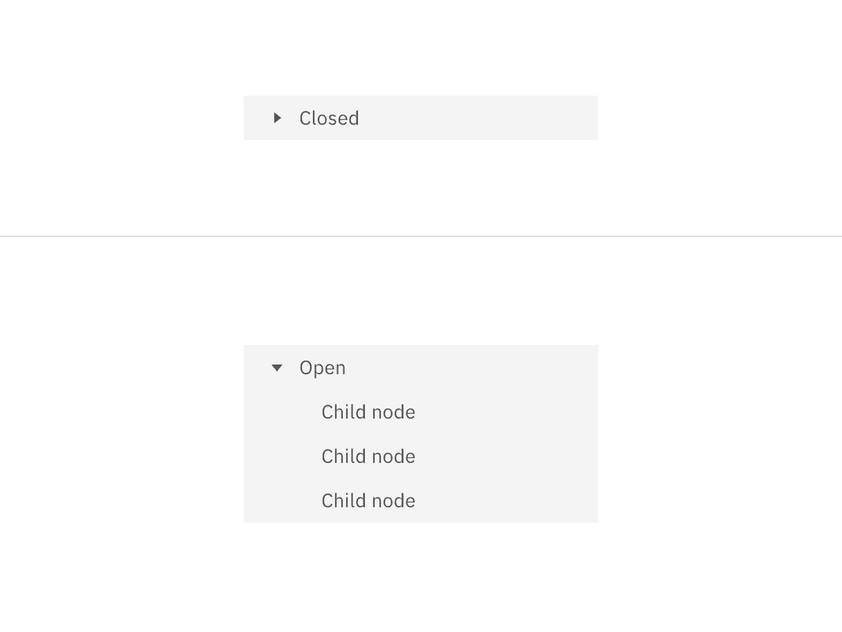 Structure and spacing measurements for tree view with icons