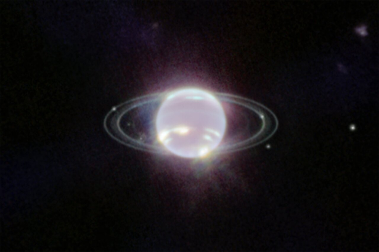 La vista de Neptuno y sus anillos.