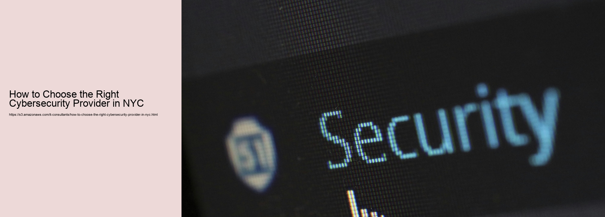 How to Choose the Right Cybersecurity Provider in NYC