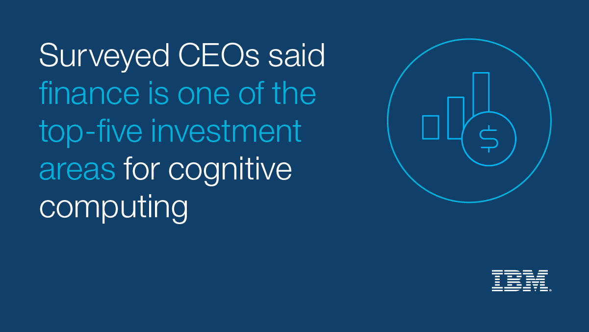 Surveyed CEOs said finance is one of the top-five investment areas for AI.