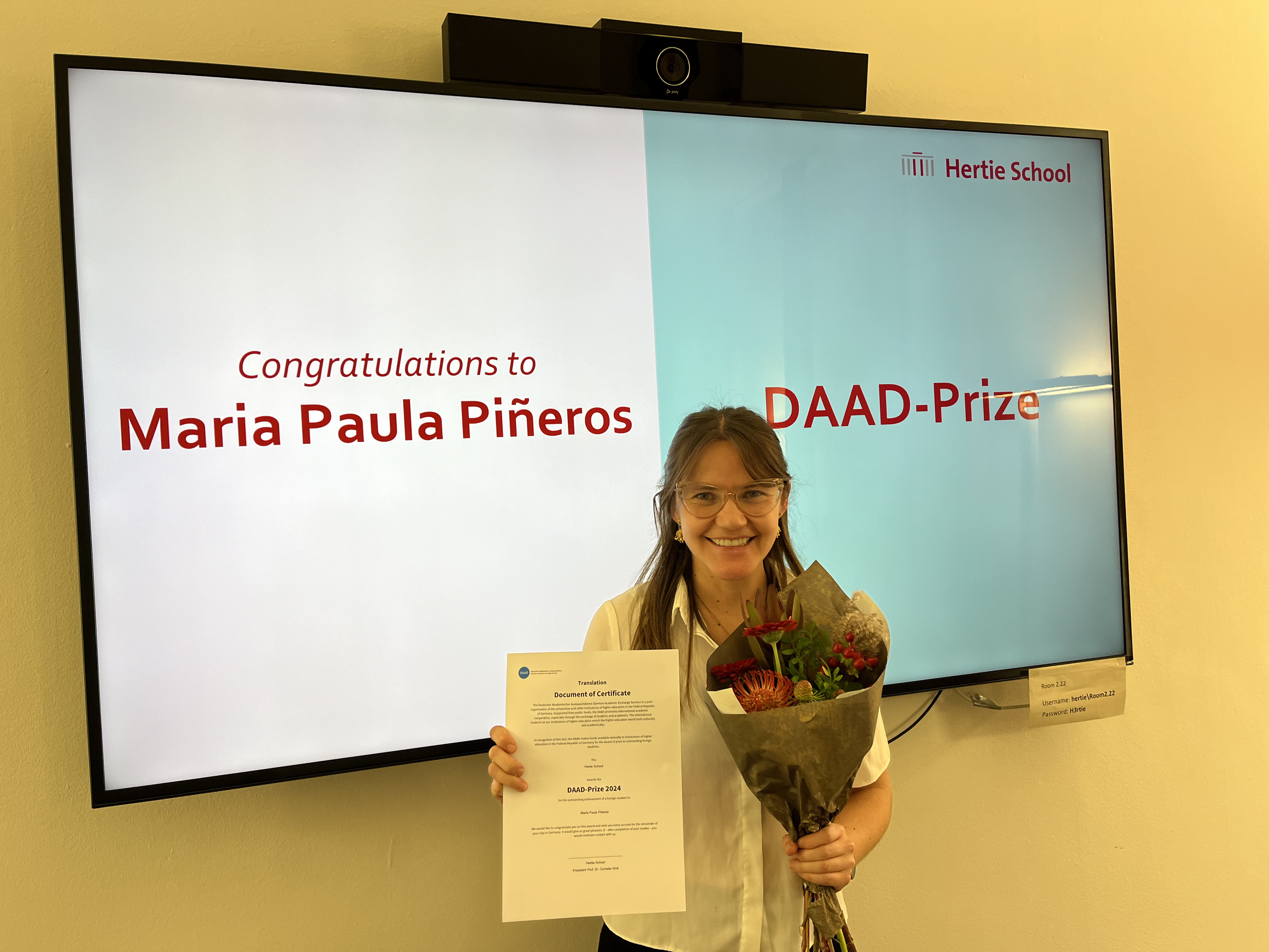 María Paula Piñeros, ganadora del DAAD Prize