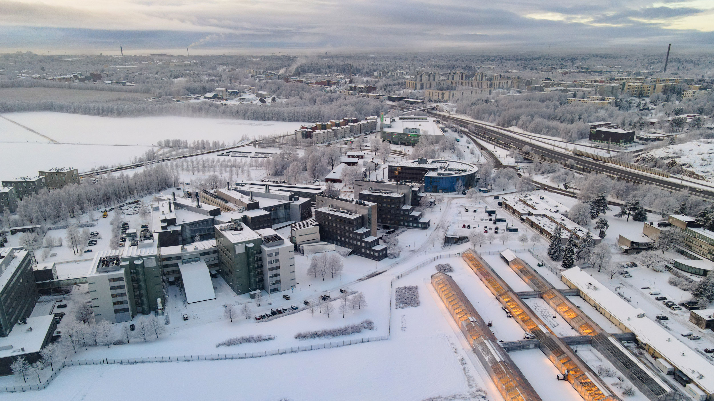 University-of-Helsinki_Viikki-Campus_Aerial-view_winter_Photo-Mikael